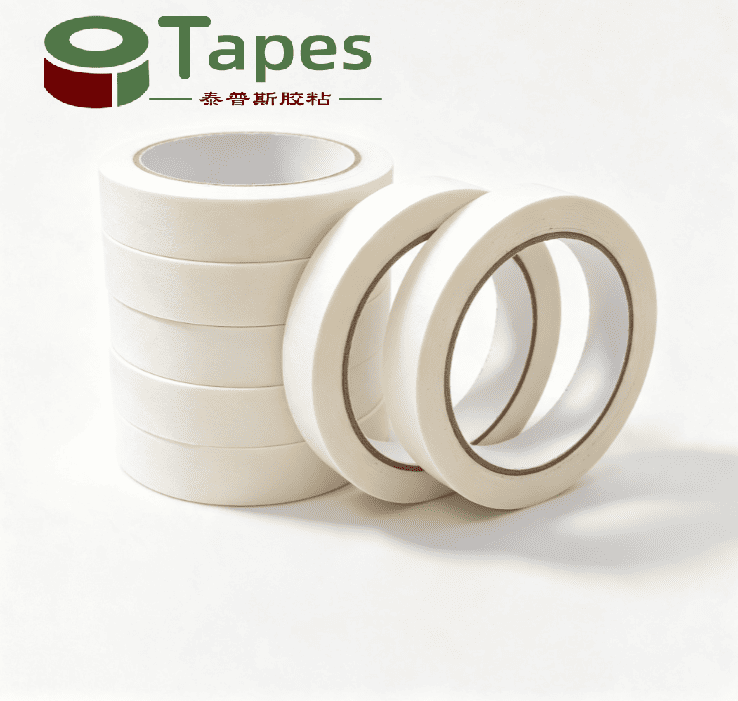 White Low‑Residue Crepe Masking Tape
