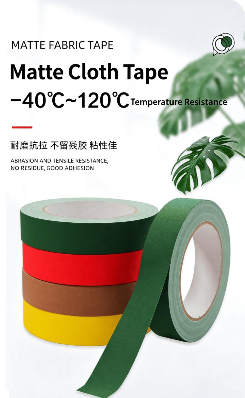 Non‑Reflective Matte Cloth Tape Hand‑Tearable for Stage