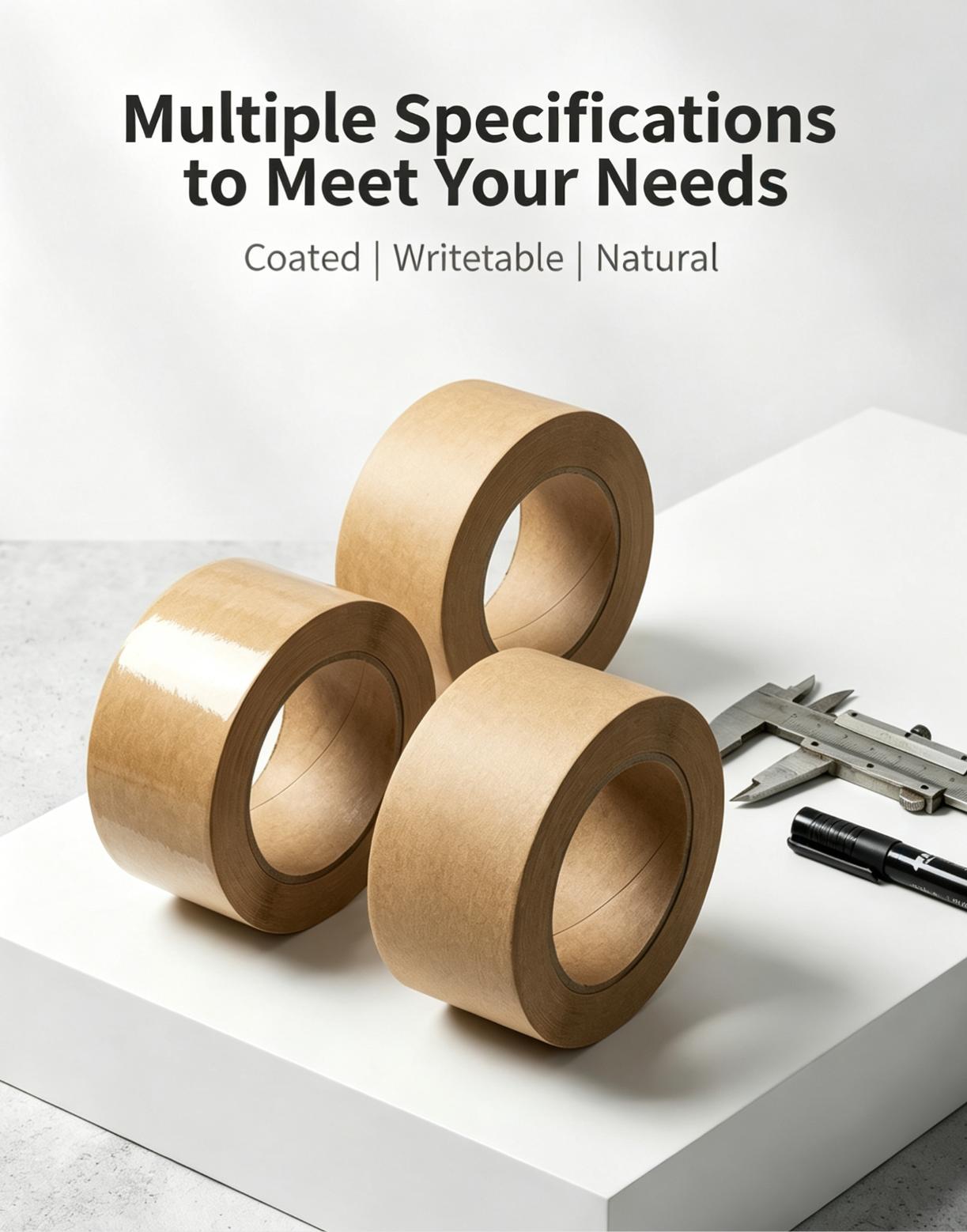 Hand‑Tear Eco‑Friendly Self Adhesive Writeable Brown Kraft Paper Tape Hand‑Tear Eco‑Friendly Self Adhesive Writeable Brown Kraft Paper Tape