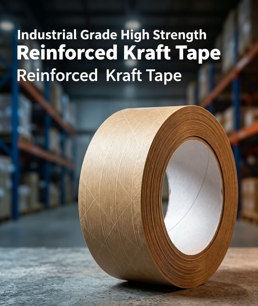 Self Adhesive Waterproof PE Film Laminated Fiber Reinforced Kraft Paper Tape Self Adhesive Waterproof PE Film Laminated Fiber Reinforced Kraft Paper Tape