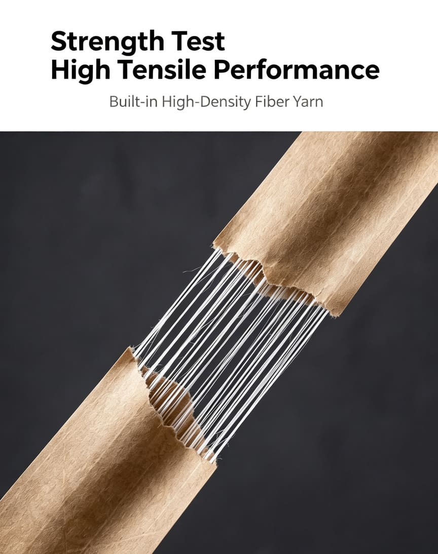 Self Adhesive Waterproof PE Film Laminated Fiber Reinforced Kraft Paper Tape Self Adhesive Waterproof PE Film Laminated Fiber Reinforced Kraft Paper Tape