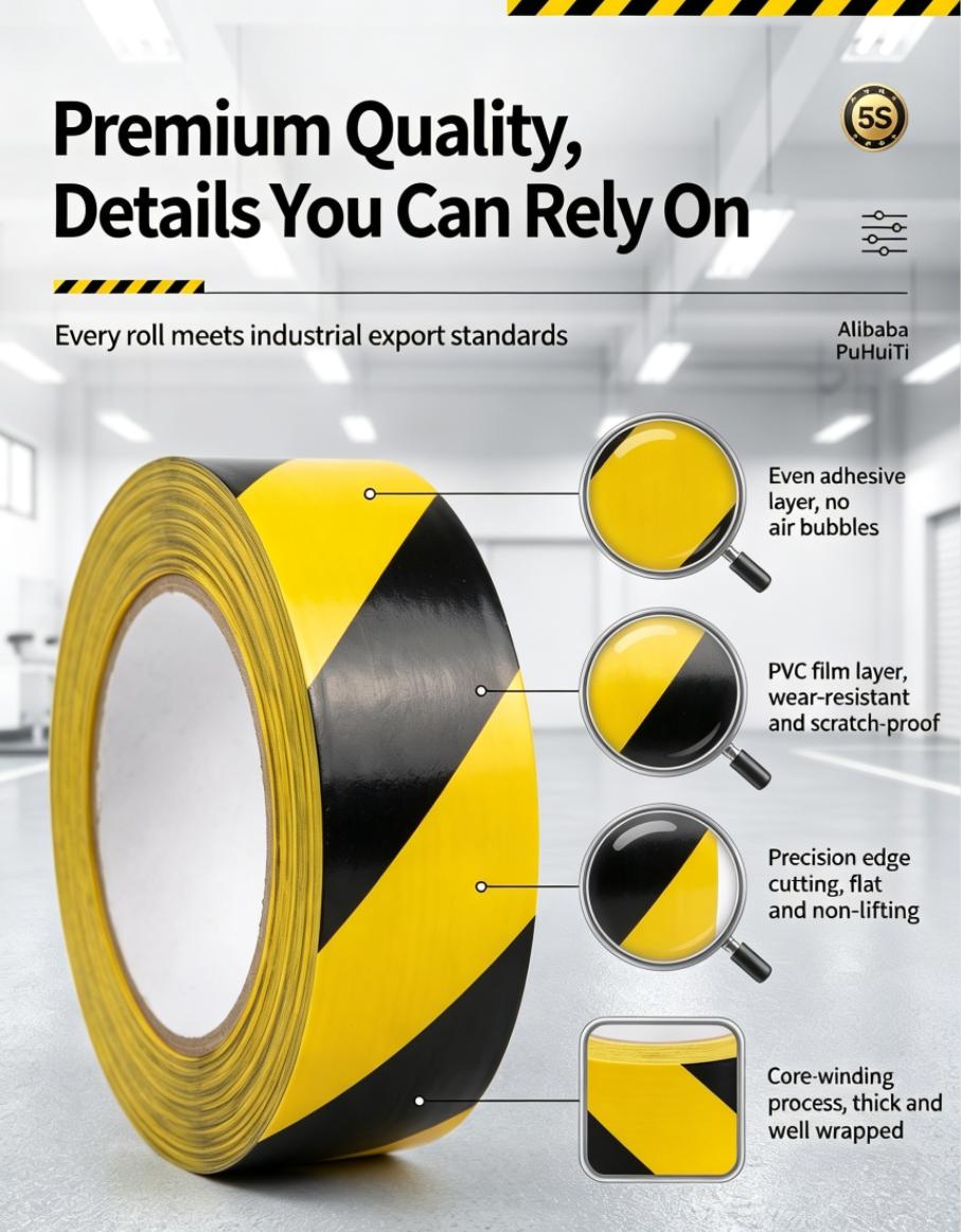 Waterproof Hazard Warning PVC Floor Marking Safety Tape Waterproof Hazard Warning PVC Floor Marking Safety Tape