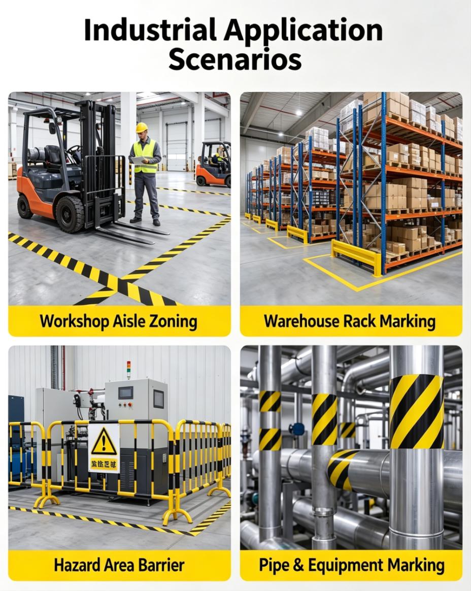 Waterproof Hazard Warning PVC Floor Marking Safety Tape Waterproof Hazard Warning PVC Floor Marking Safety Tape