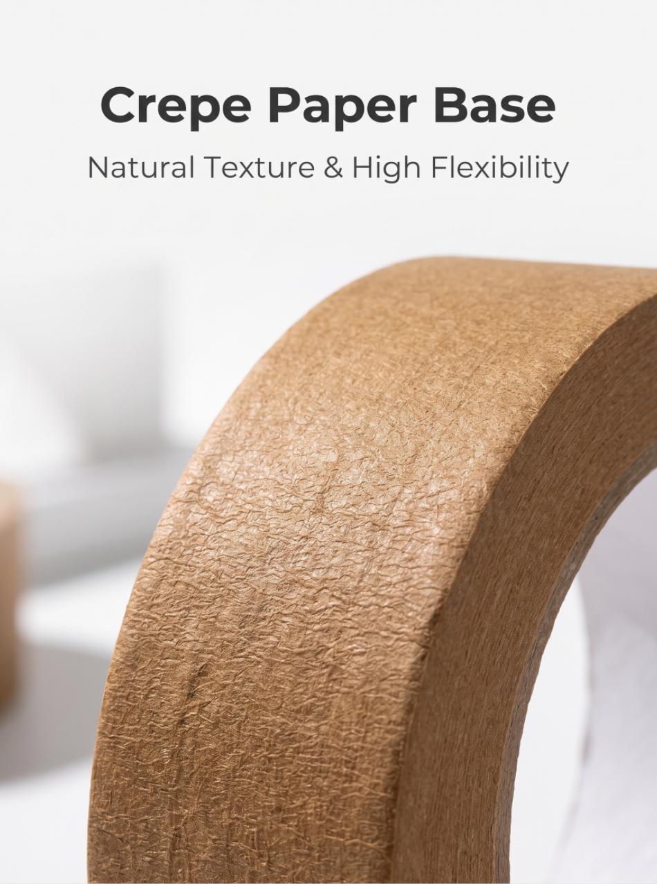 Brown Crepe Paper Masking Tape for Packing & Decoration Brown Crepe Paper Masking Tape for Packing & Decoration