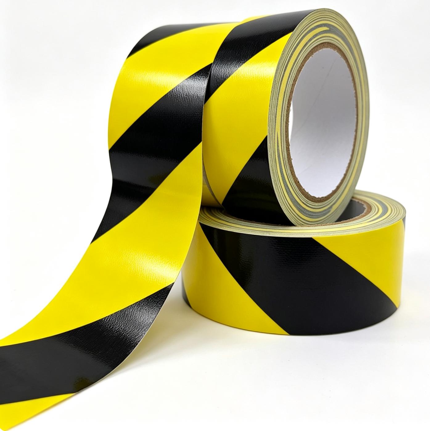 Black‑Yellow Cloth Warning Tape for Floor Safety Marking