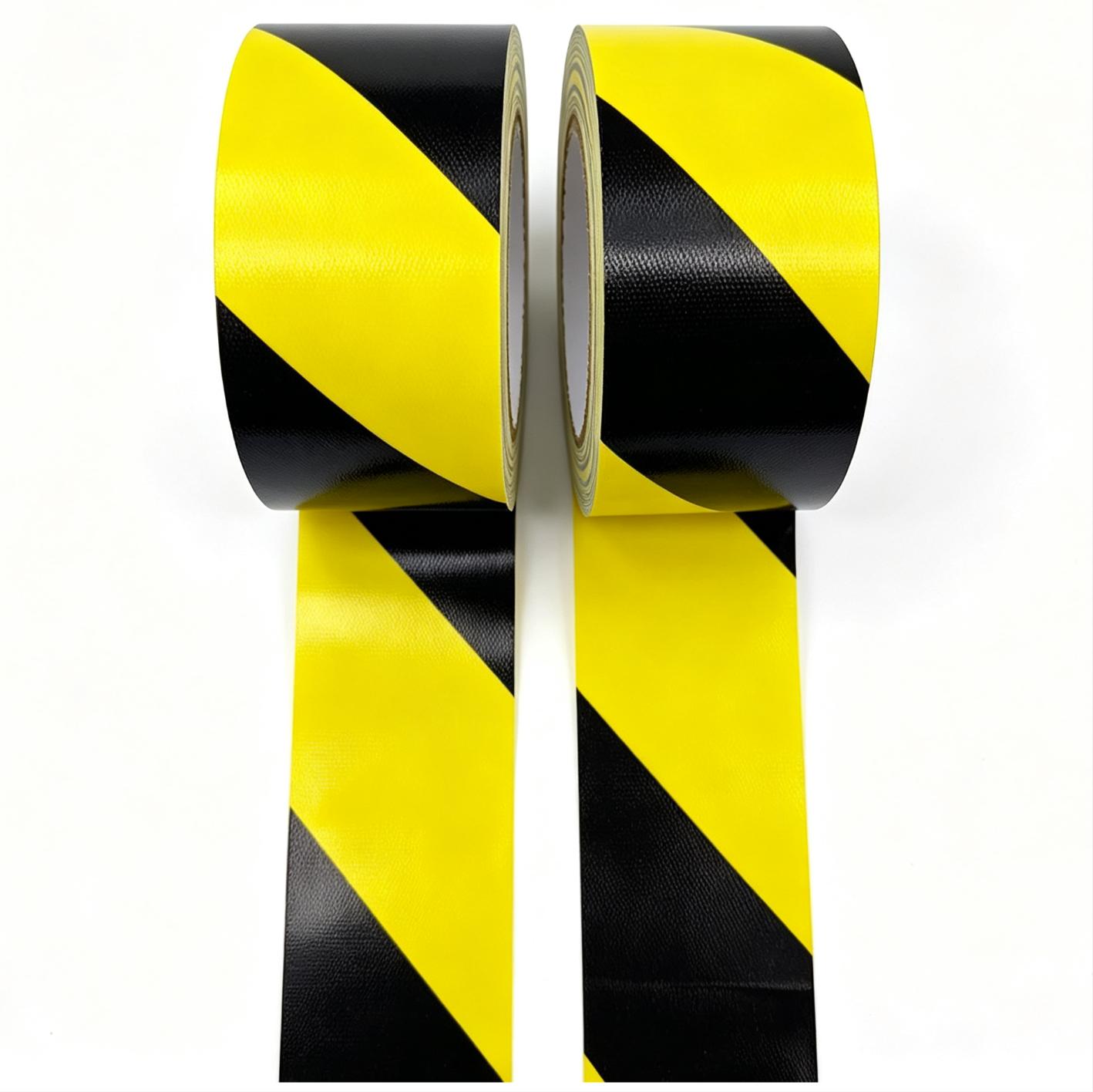 Black Yellow Diagonal Stripe Cloth Duct Warning Tape For Floor Safety Marking Black Yellow Diagonal Stripe Cloth Duct Warning Tape For Floor Safety Marking