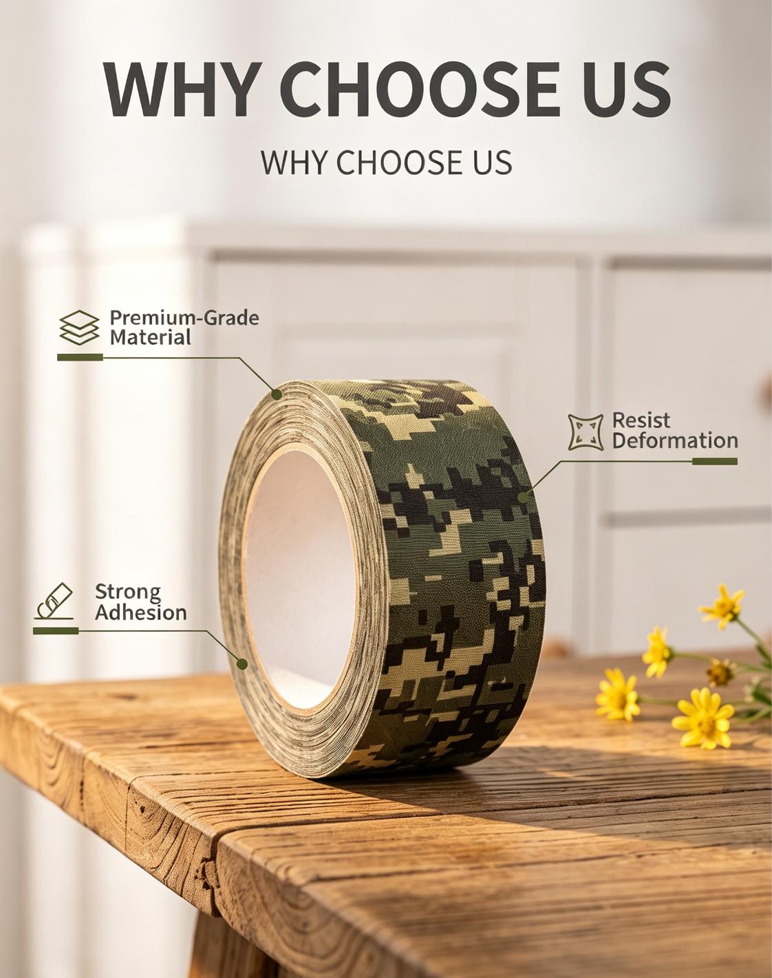 Camouflage Waterproof Hand‑Tear Cloth Tape for Outdoor Hunting Tactical Gear Repair Camouflage Waterproof Hand‑Tear Cloth Tape for Outdoor Hunting Tactical Gear Repair