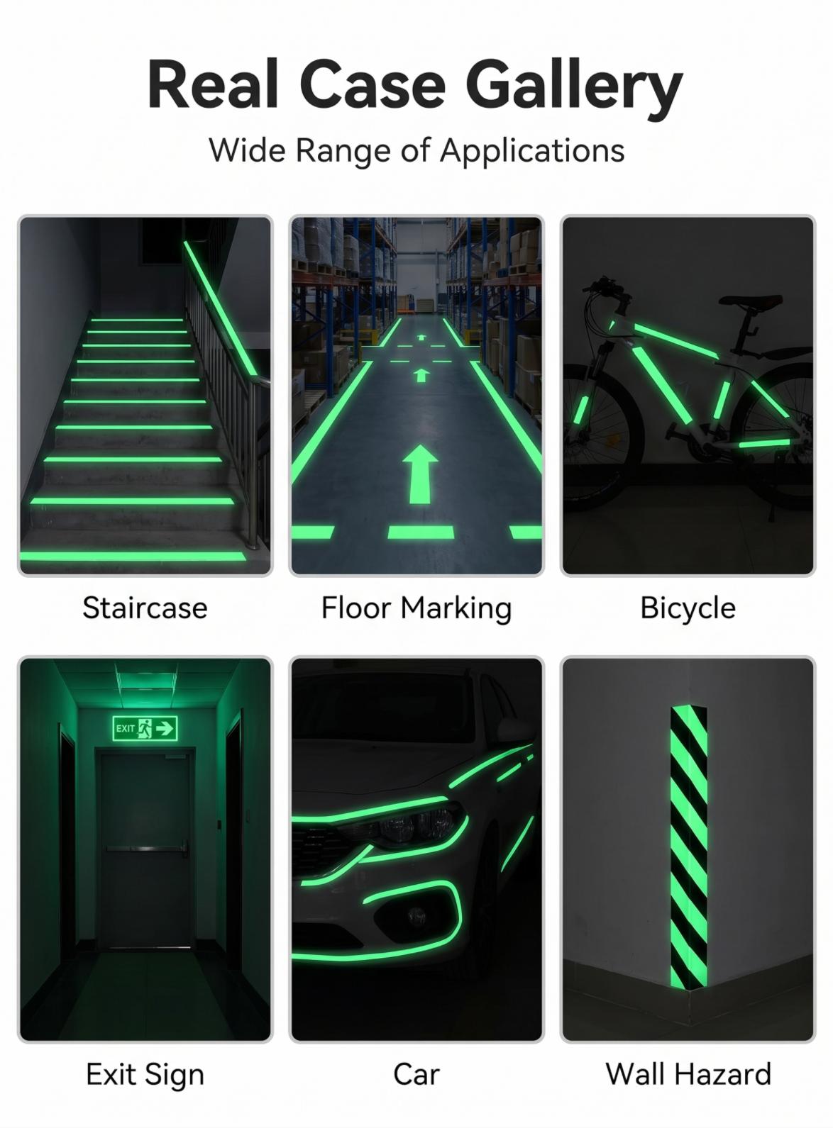 Self-Adhesive Photoluminescent Safety Warning Tape Glow in the Dark Self-Adhesive Photoluminescent Safety Warning Tape Glow in the Dark