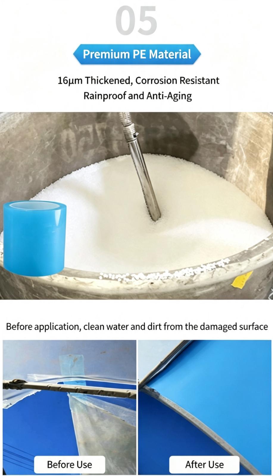 Waterproof UV‑Resistant Cold‑Heat Resistant PE Greenhouse Film Repair Tape Waterproof UV‑Resistant Cold‑Heat Resistant PE Greenhouse Film Repair Tape