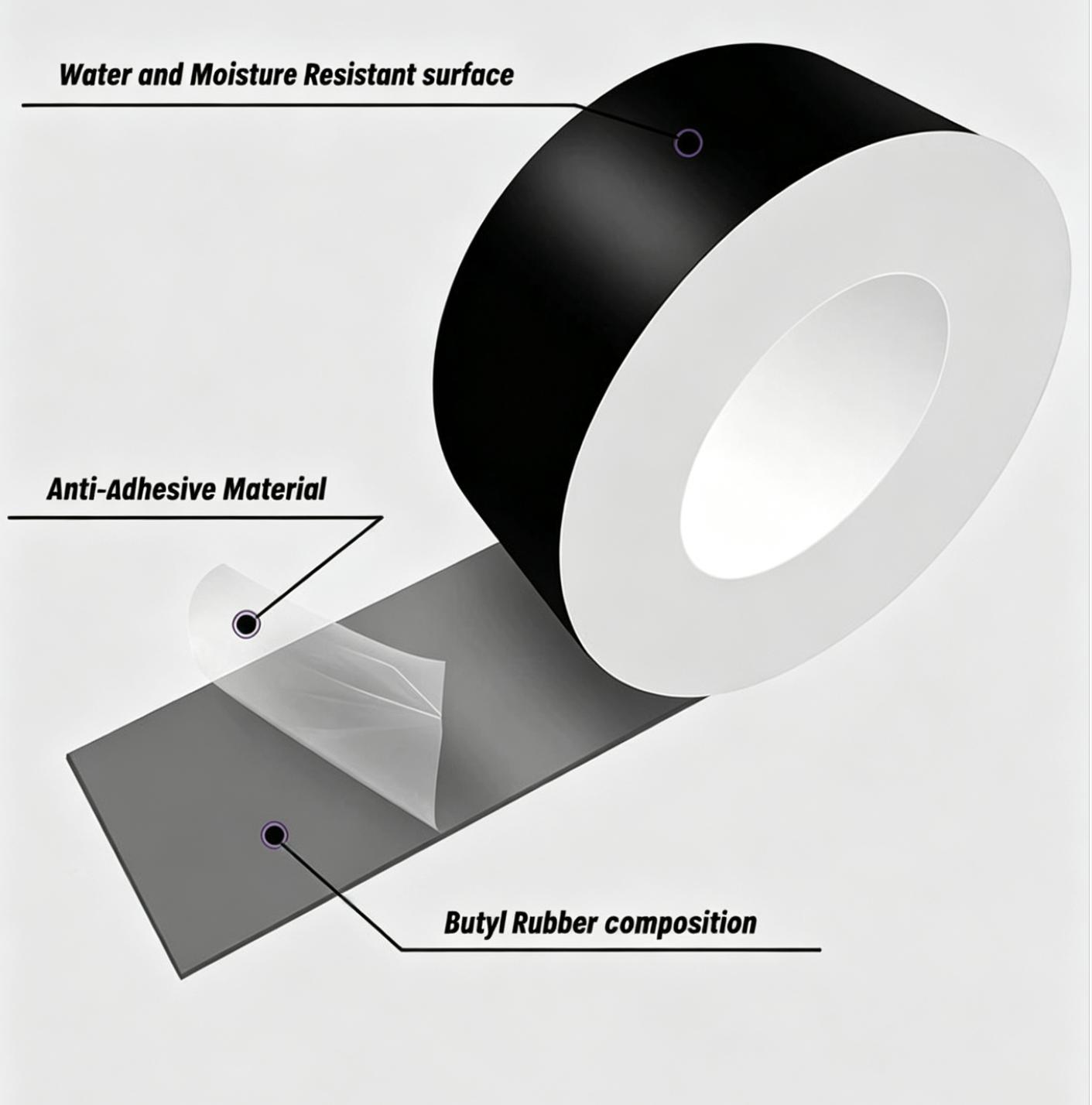 Self‑Adhesive Deck Joist Flashing Tape for Wood Beams Screw Hole Sealing Self‑Adhesive Deck Joist Flashing Tape for Wood Beams Screw Hole Sealing