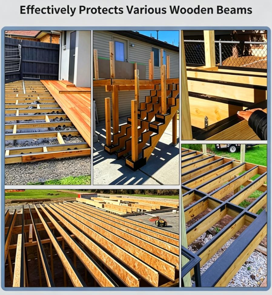 Self‑Adhesive Deck Joist Flashing Tape for Wood Beams Screw Hole Sealing Self‑Adhesive Deck Joist Flashing Tape for Wood Beams Screw Hole Sealing